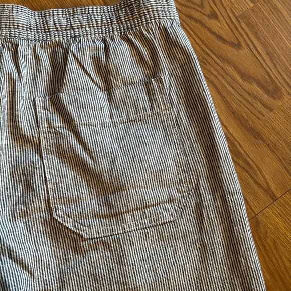 New Mens Size Medium Gap Easy Short Blue Hickory Stripe 8" Inseam Linen Blend - Picture 5 of 11